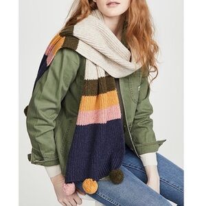 Madewell Striped Pom-Pom Scarf